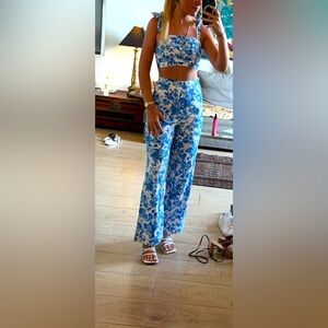 Blue pant set size S worn once